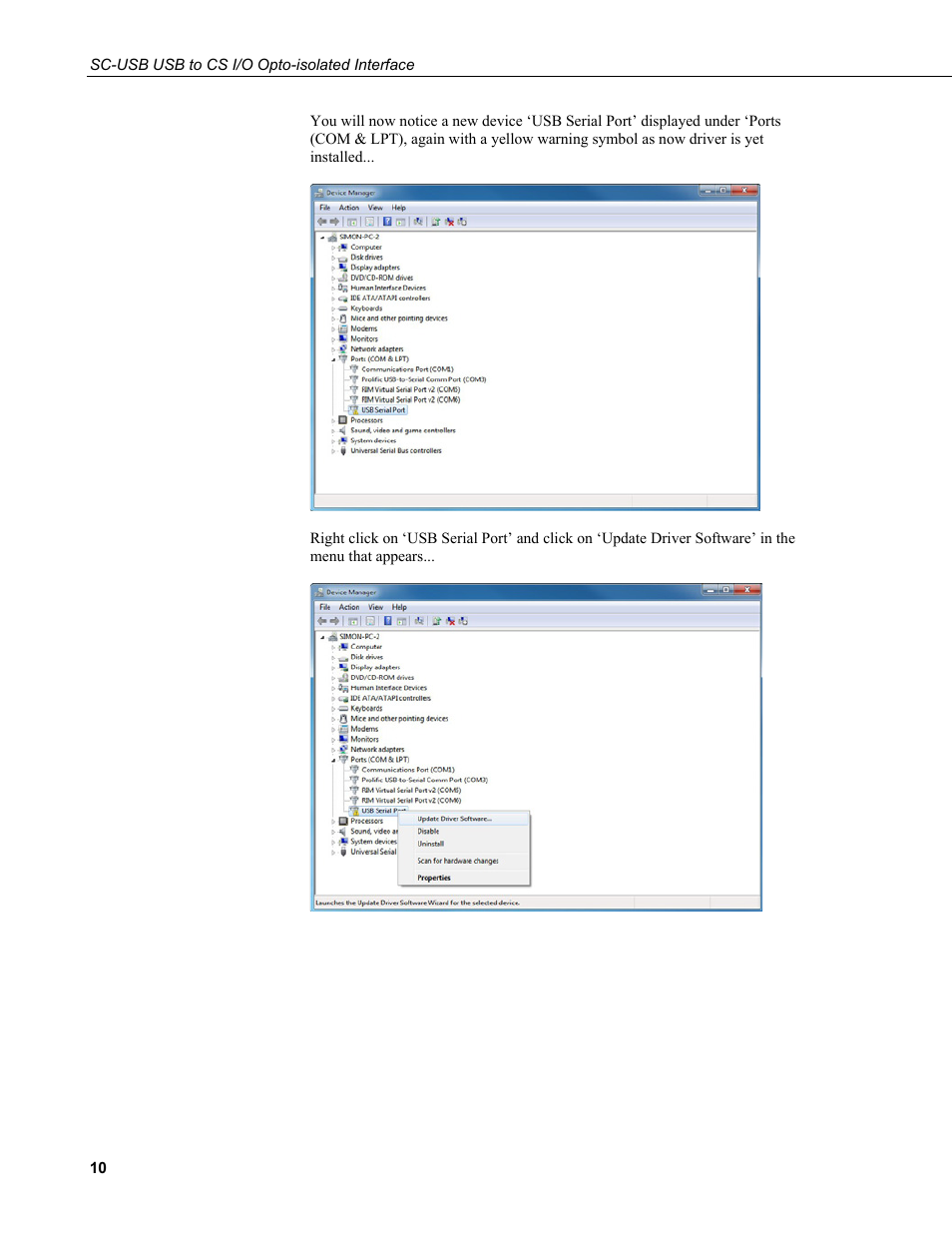 Campbell Scientific SC-USB USB to CS I/O Optically Isolated Interface User Manual | Page 16 / 36