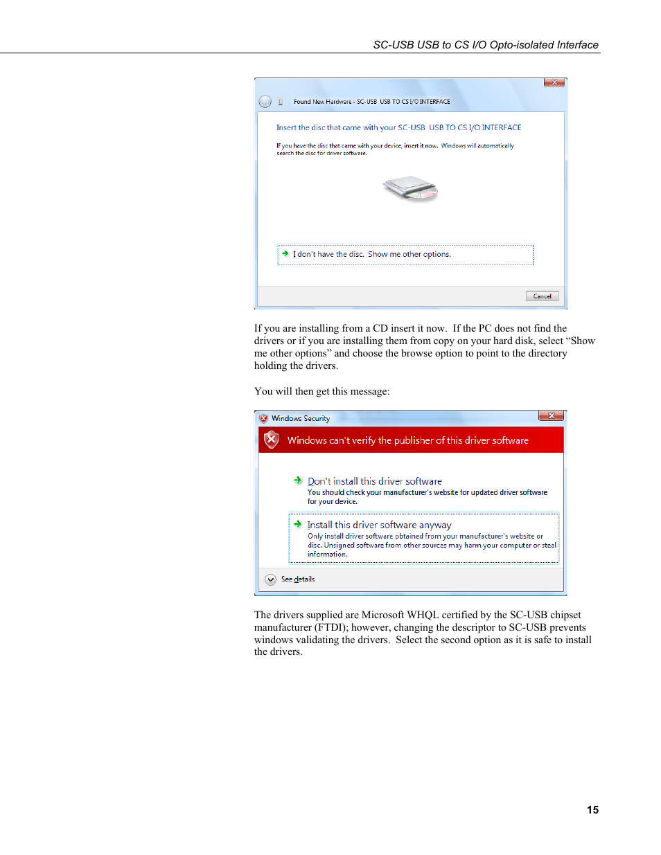 Campbell Scientific SC-USB USB to CS I/O Optically Isolated Interface User Manual | Page 21 / 36