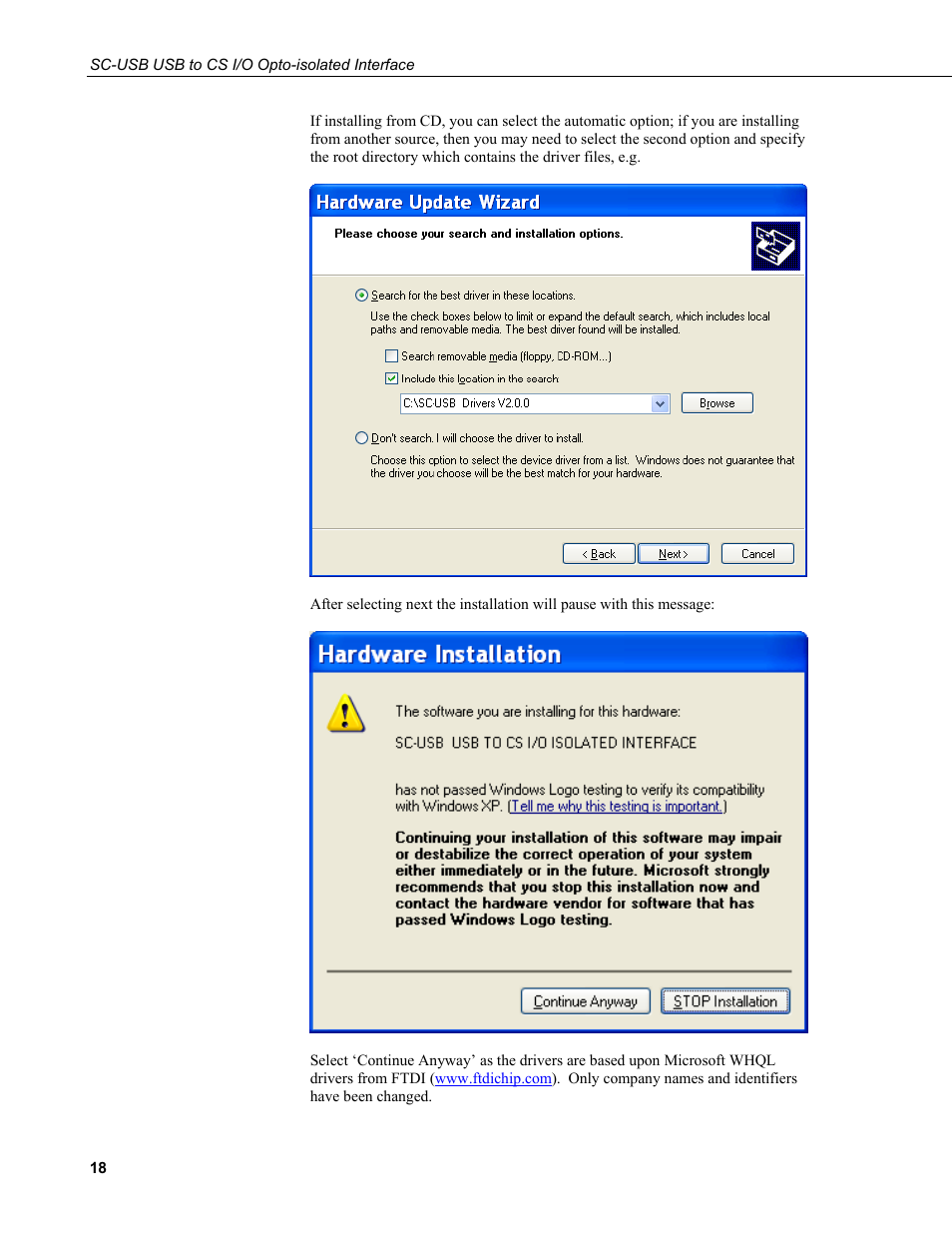 Campbell Scientific SC-USB USB to CS I/O Optically Isolated Interface User Manual | Page 24 / 36