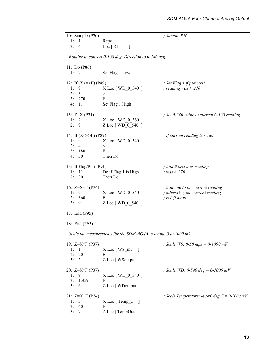 Campbell Scientific SDM-AO4A Four Channel Analog Output Module User Manual | Page 17 / 20