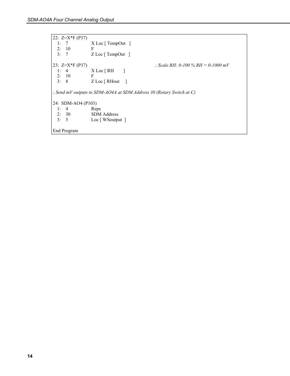 Campbell Scientific SDM-AO4A Four Channel Analog Output Module User Manual | Page 18 / 20