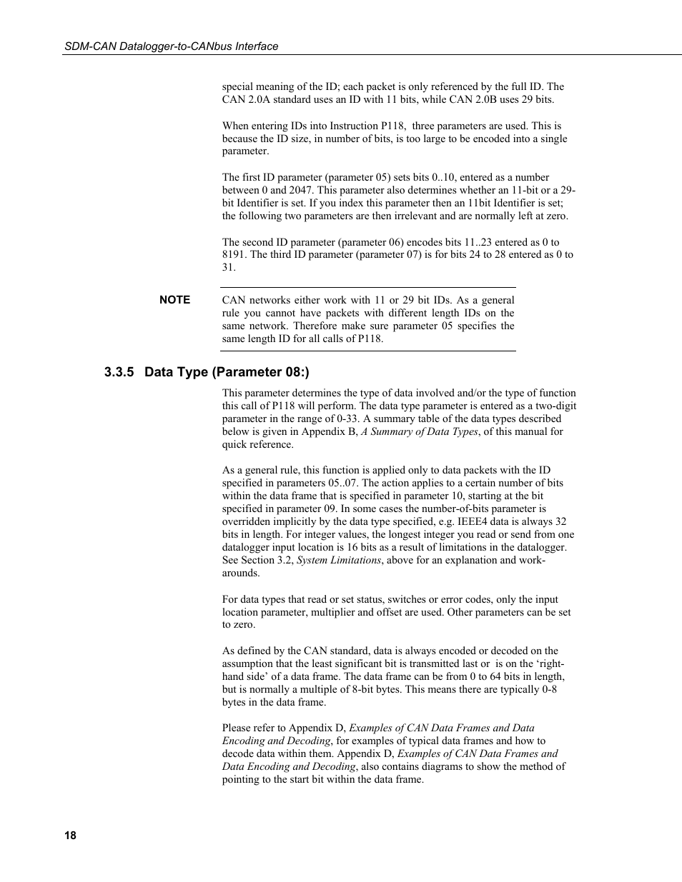 5 data type (parameter 08:), Data type (parameter 08:) | Campbell Scientific SDM-CAN Datalogger to CANbus Interface User Manual | Page 26 / 76