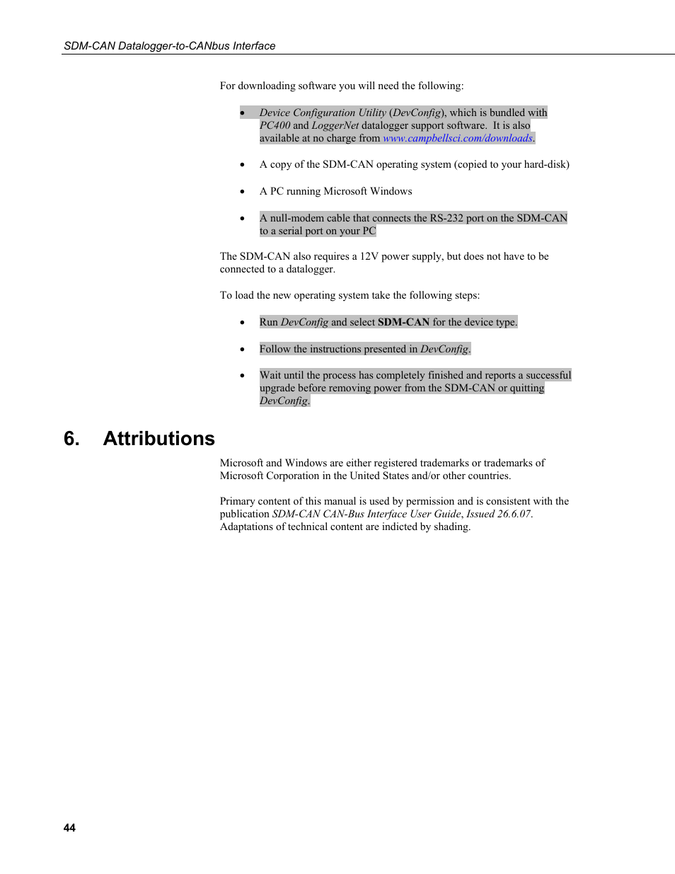 Attributions | Campbell Scientific SDM-CAN Datalogger to CANbus Interface User Manual | Page 52 / 76