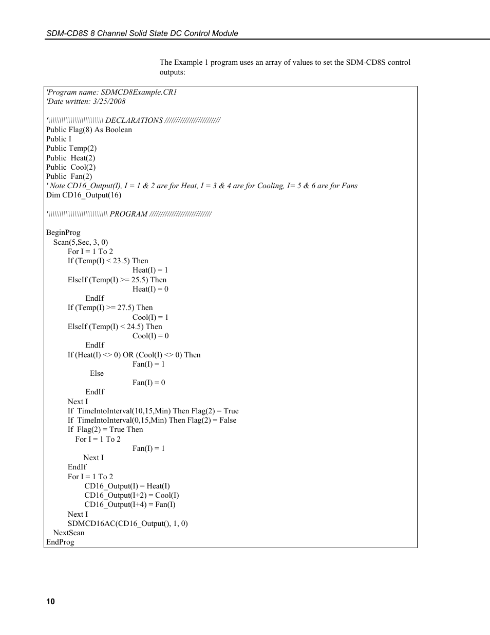 Campbell Scientific SDM-CD8S 8 Channel Solid State DC Control Module User Manual | Page 16 / 32