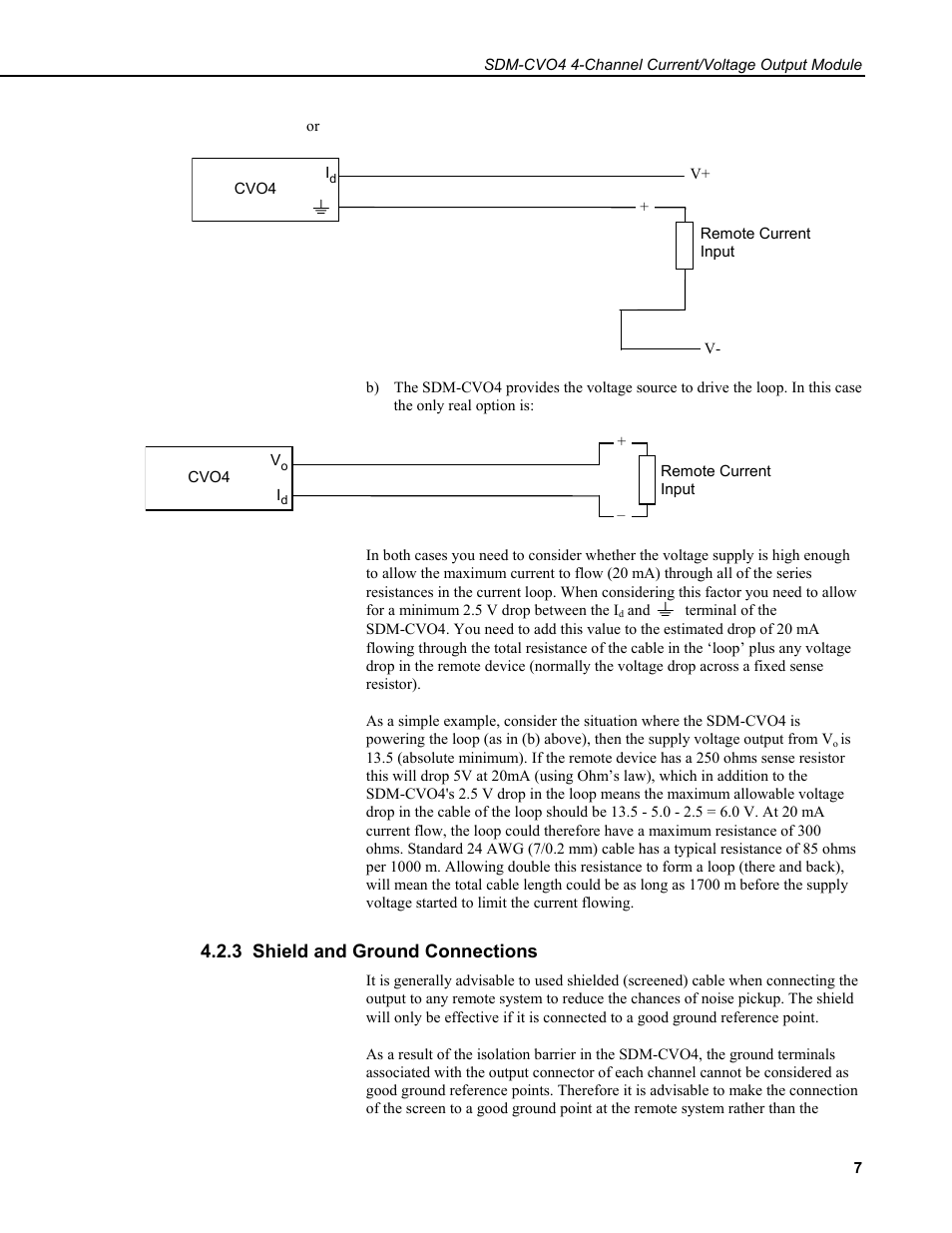 3 shield and ground connections | Campbell Scientific SDM-CVO4 4-Channel Current/Voltage Output Module User Manual | Page 11 / 30