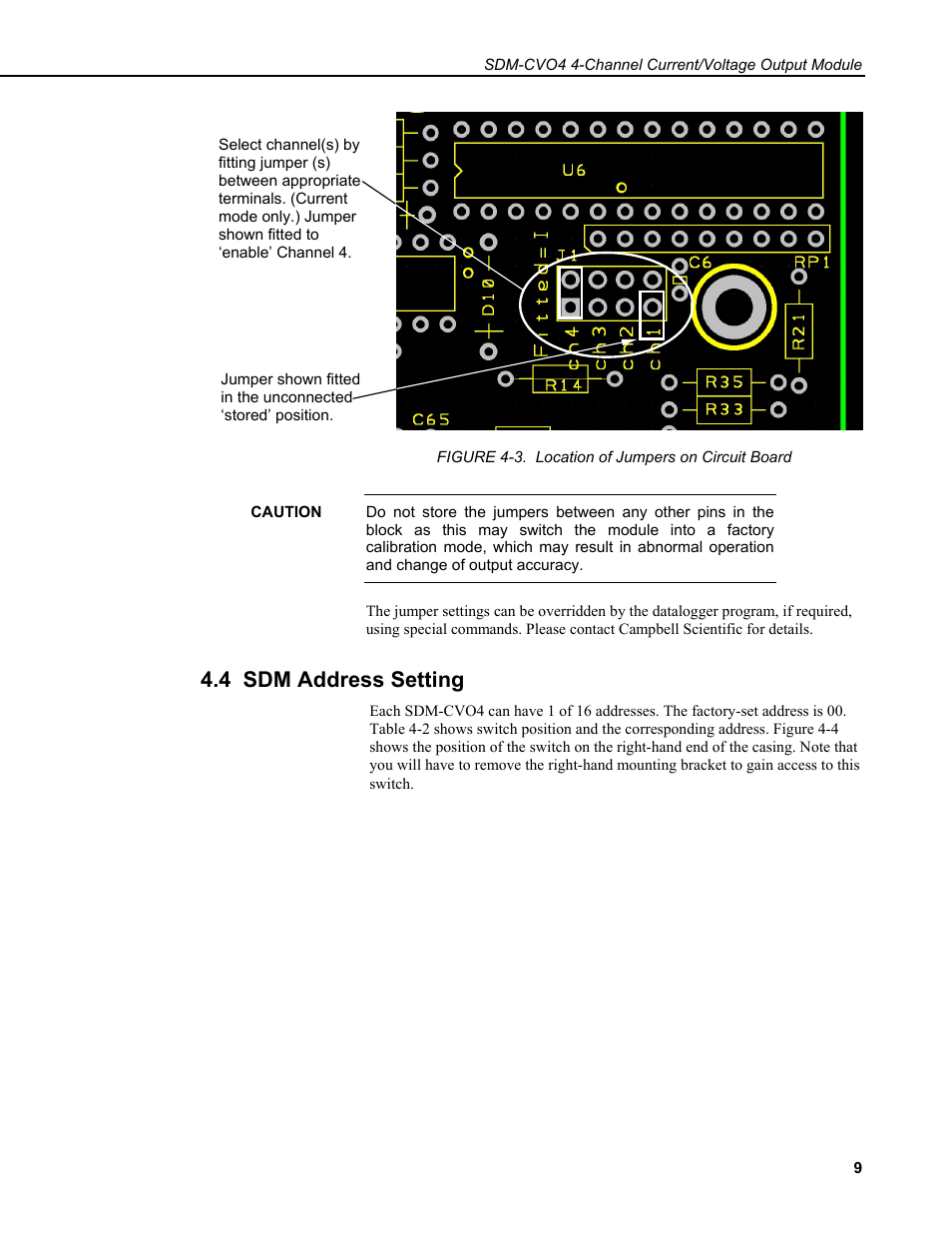 4 sdm address setting | Campbell Scientific SDM-CVO4 4-Channel Current/Voltage Output Module User Manual | Page 13 / 30