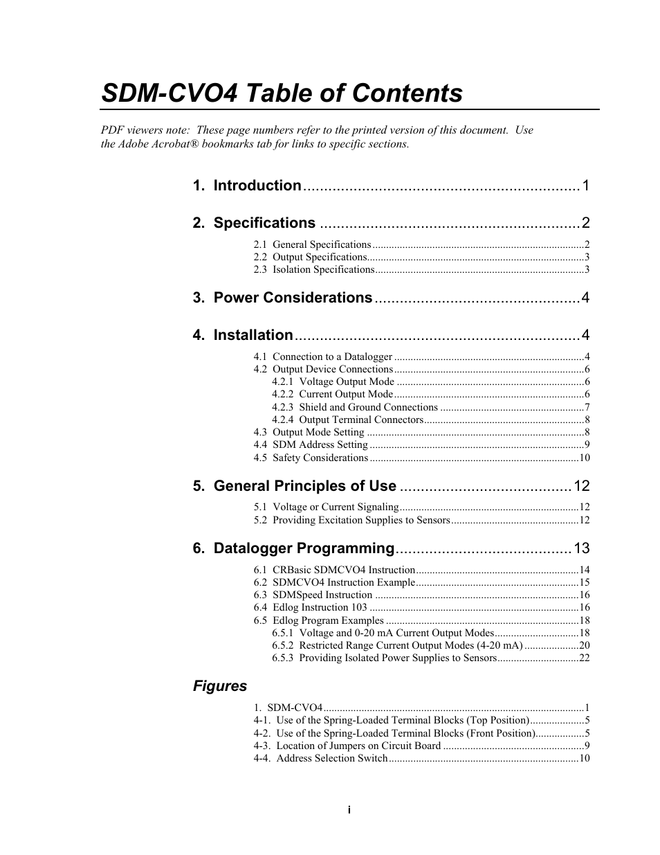 Campbell Scientific SDM-CVO4 4-Channel Current/Voltage Output Module User Manual | Page 3 / 30