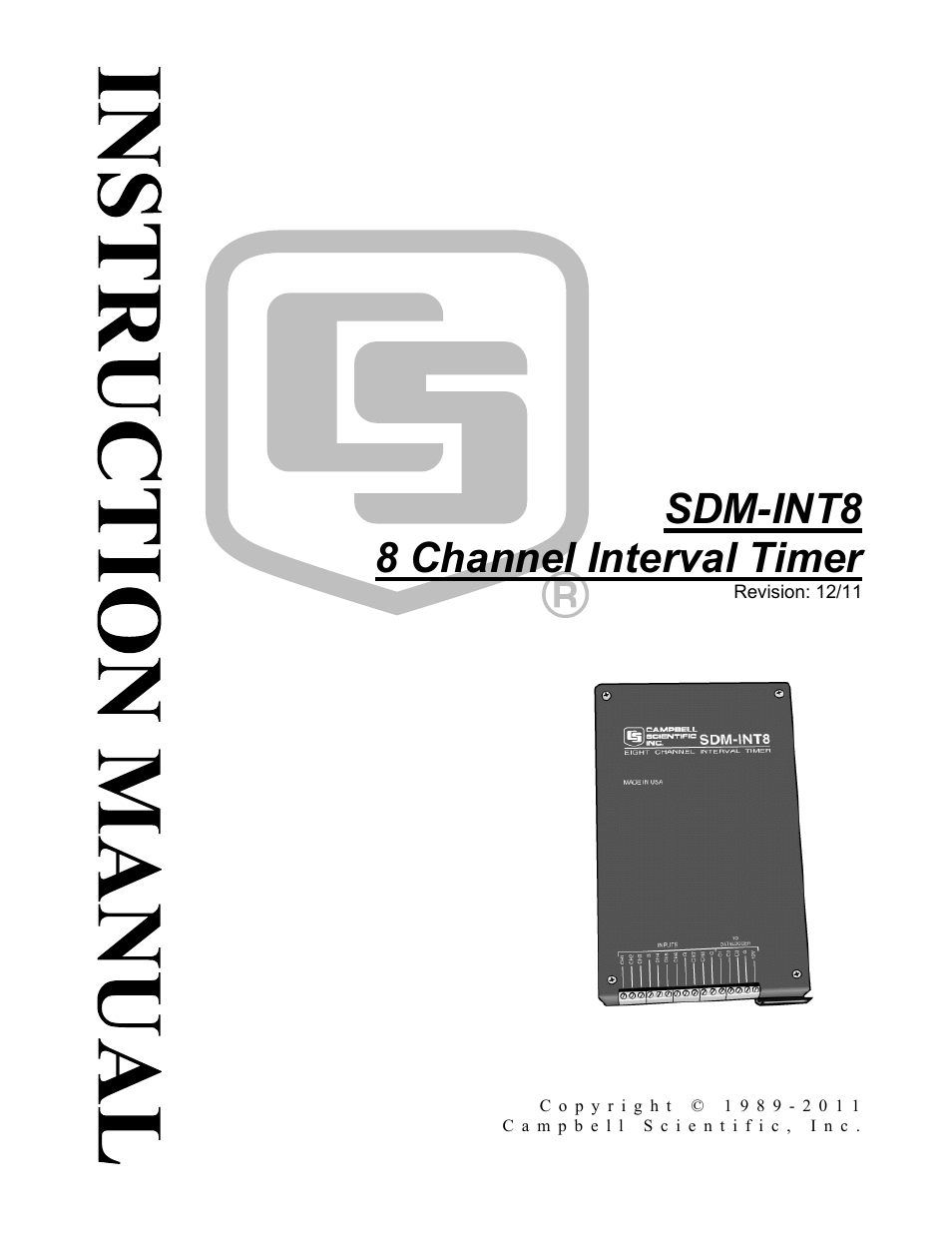 Campbell Scientific SDM-INT8 8-Channel Interval Timer User Manual | 42 pages