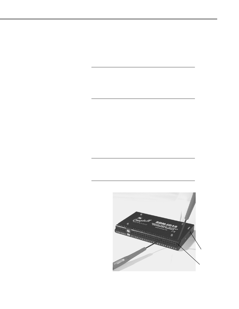 1 terminal connections | Campbell Scientific SDM-IO16 16-Channel Input/Output Expansion Module User Manual | Page 13 / 44