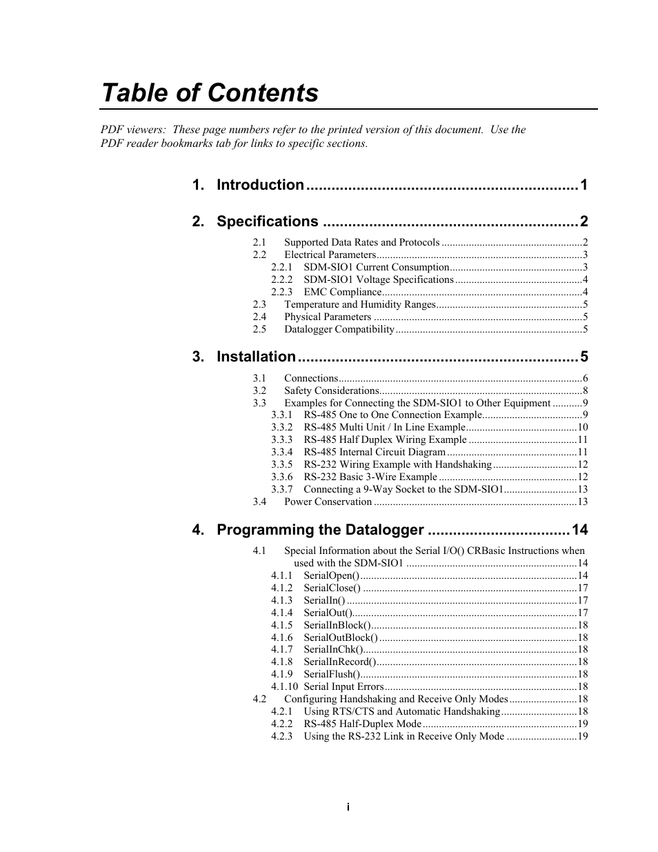 Campbell Scientific SDM-SIO1 Serial Input/Output Module User Manual | Page 5 / 34