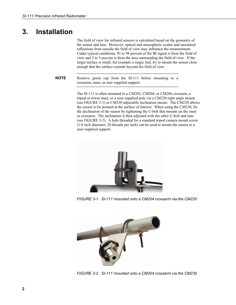 Installation | Campbell Scientific SI-111 (IRR-P) Precision Infrared Radiometer User Manual | Page 8 / 18