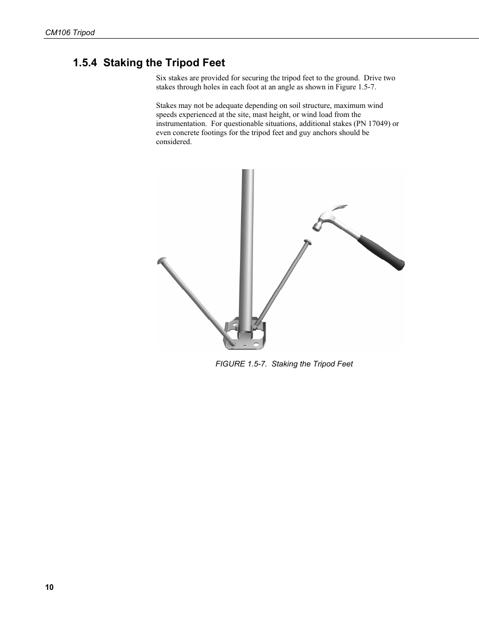 4 staking the tripod feet | Campbell Scientific Solar1000 Station User Manual | Page 14 / 65