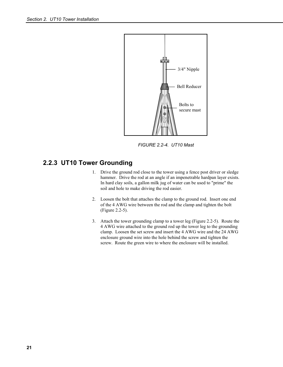 2.3 ut10 tower grounding | Campbell Scientific Solar1000 Station User Manual | Page 25 / 65