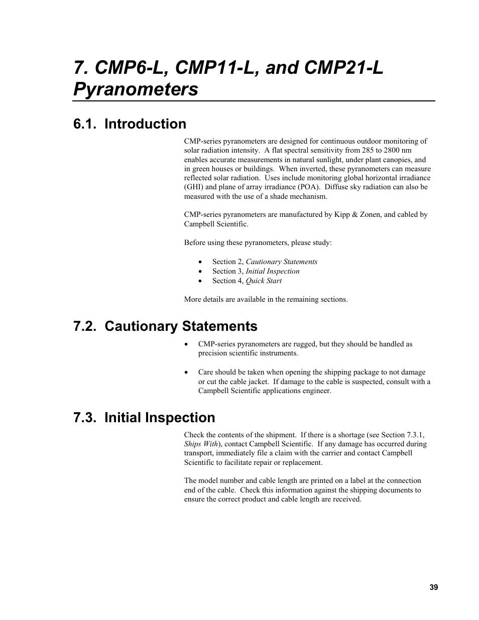 Introduction, Cautionary statements, Initial inspection | Campbell Scientific Solar1000 Station User Manual | Page 43 / 65