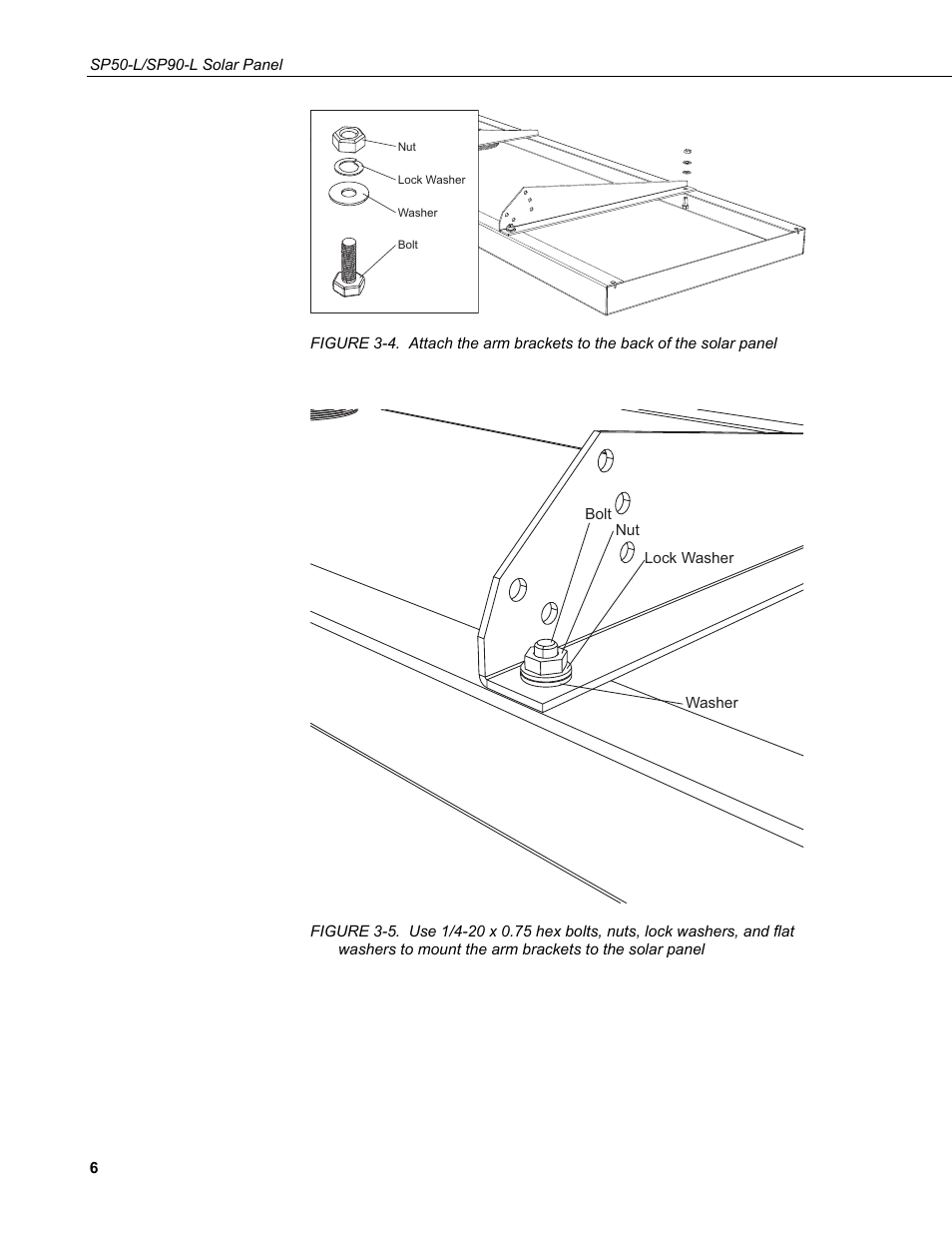 To mount the arm brackets to the solar panel | Campbell Scientific SP50-L/SP90-L Solar Panel User Manual | Page 12 / 26