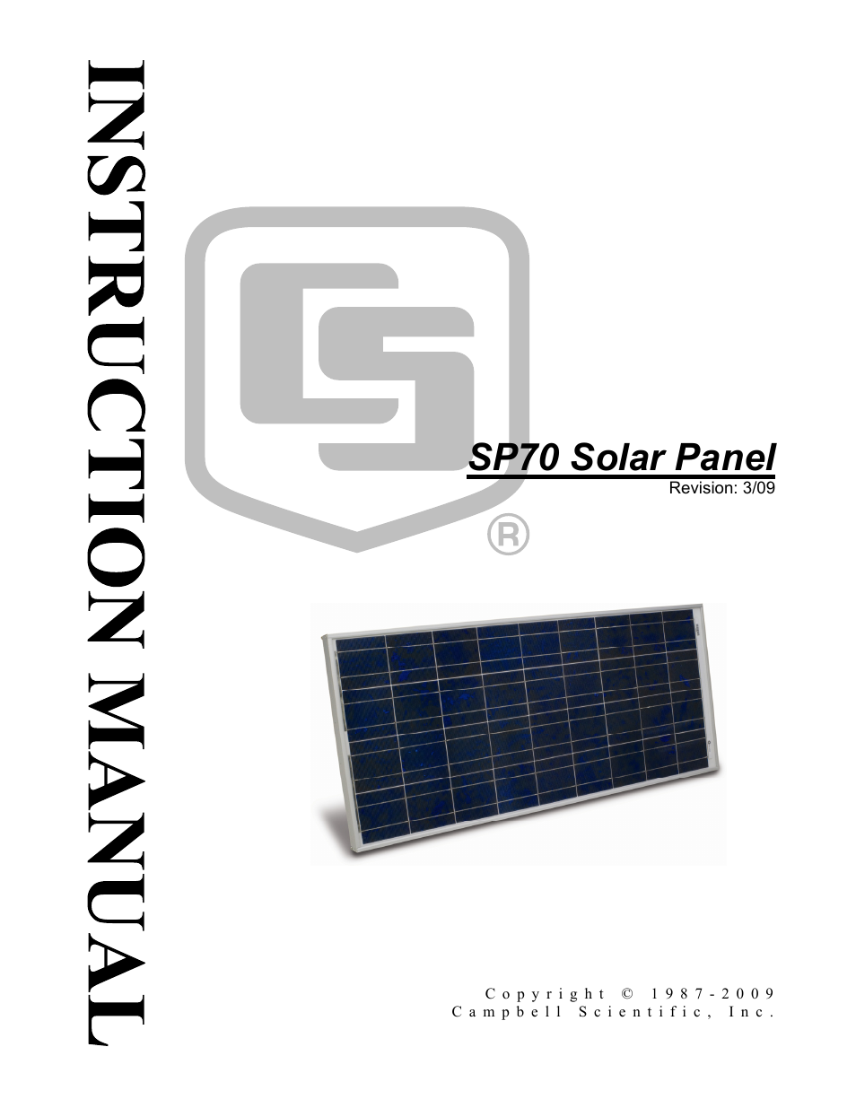 Campbell Scientific SP70 Solar Panel User Manual | 22 pages