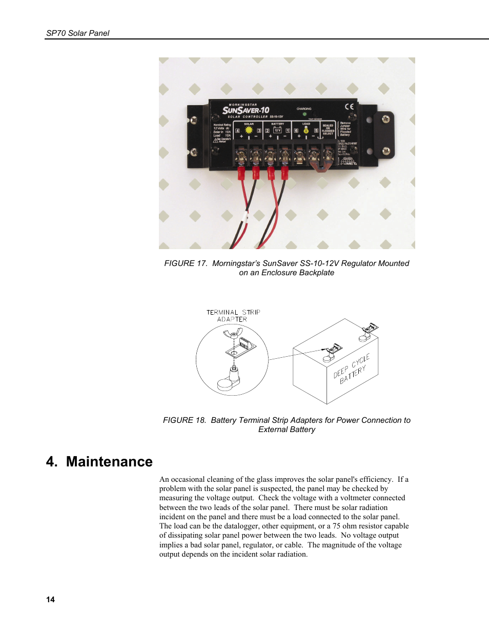 Maintenance | Campbell Scientific SP70 Solar Panel User Manual | Page 18 / 22