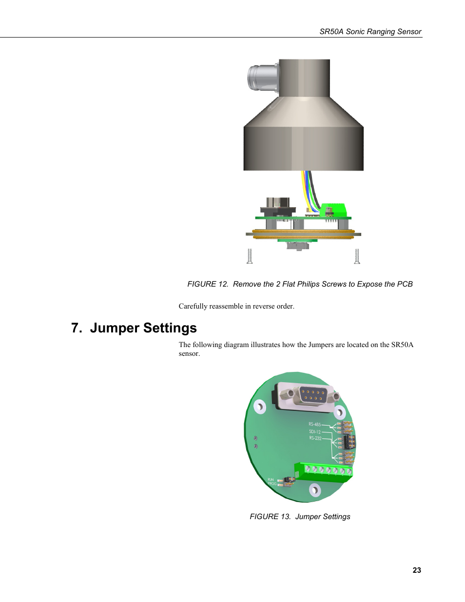 Jumper settings | Campbell Scientific SR50A Distance Sensor User Manual | Page 29 / 42