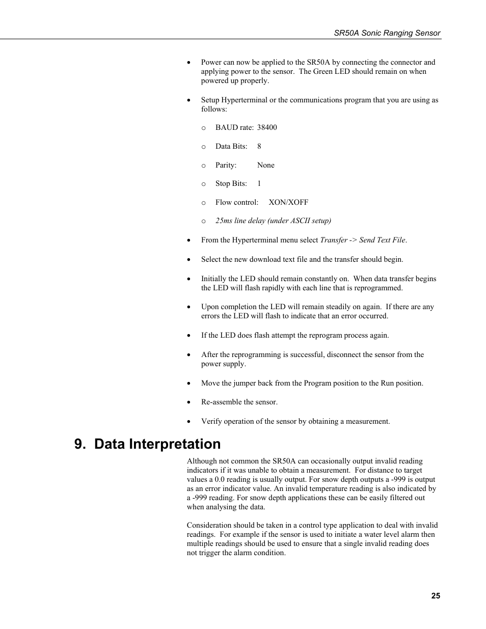 Data interpretation | Campbell Scientific SR50A Distance Sensor User Manual | Page 31 / 42