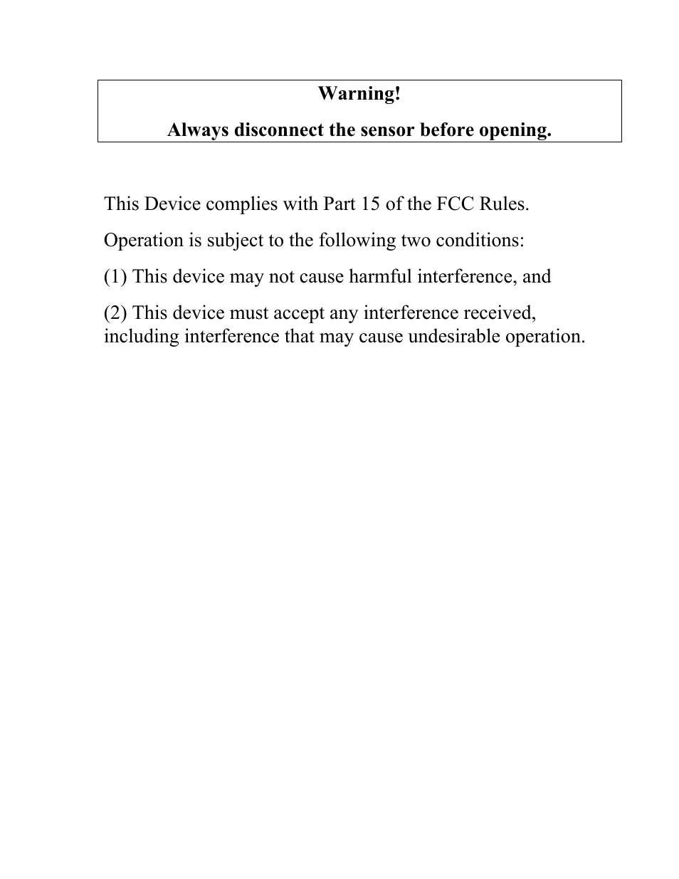 Warning | Campbell Scientific SR50A Distance Sensor User Manual | Page 5 / 42