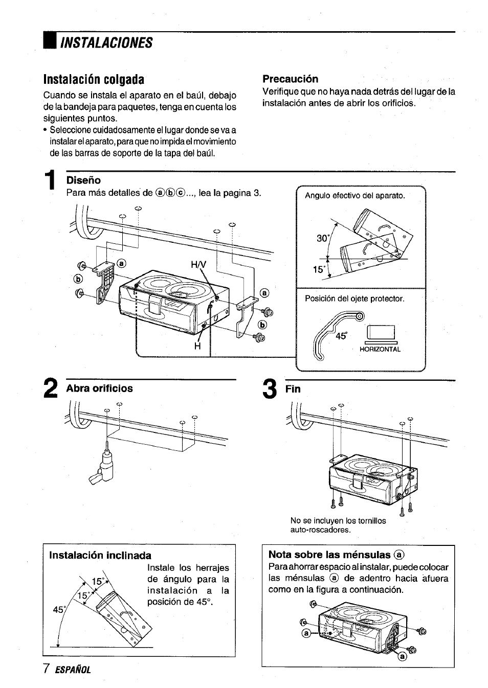 Instalaciones | Aiwa ADC-EXI06 User Manual | Page 18 / 32