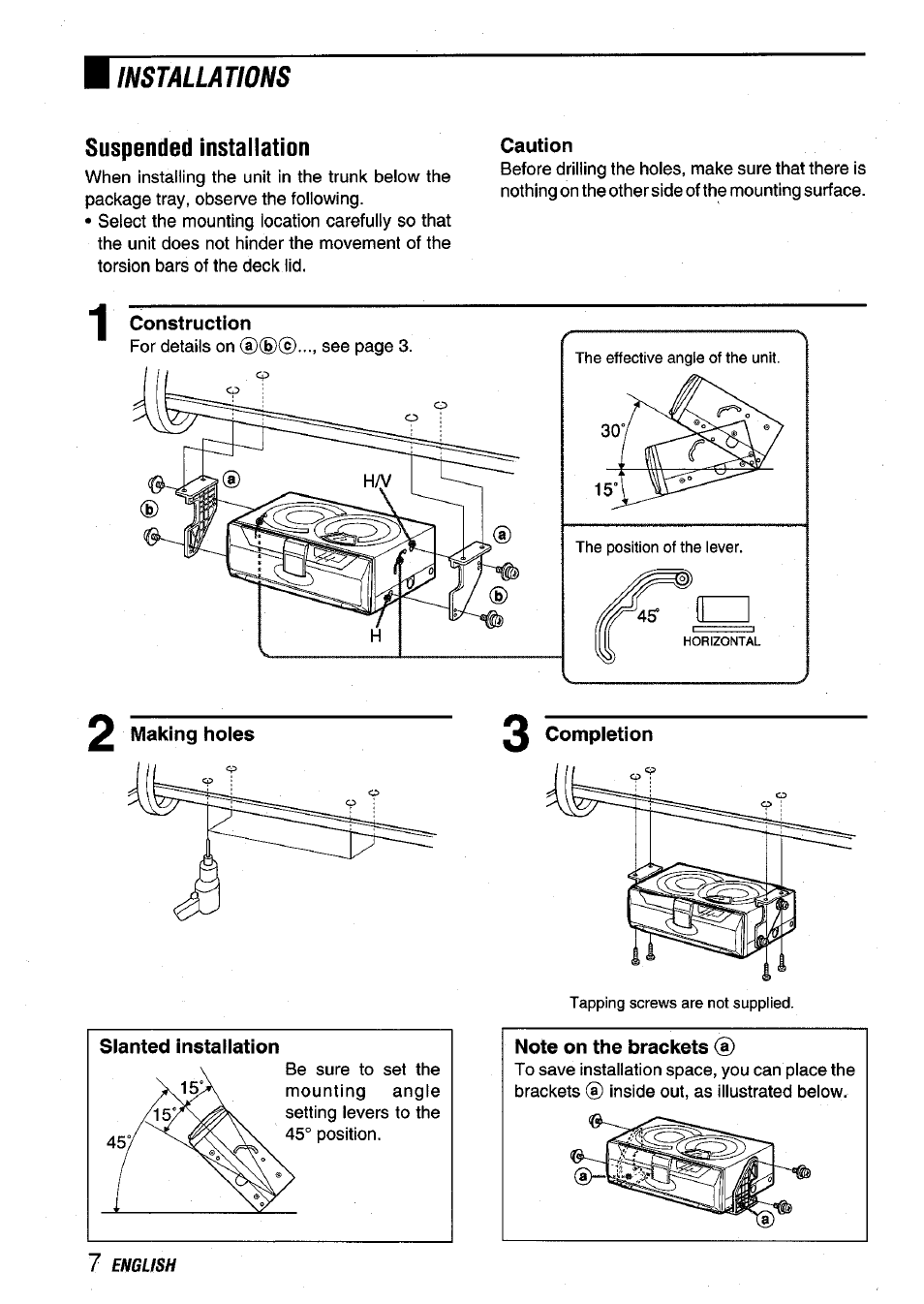 Installations | Aiwa ADC-EXI06 User Manual | Page 8 / 32