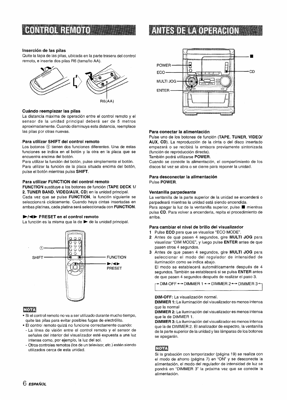 Control re | Aiwa NSX-A555 User Manual | Page 28 / 68