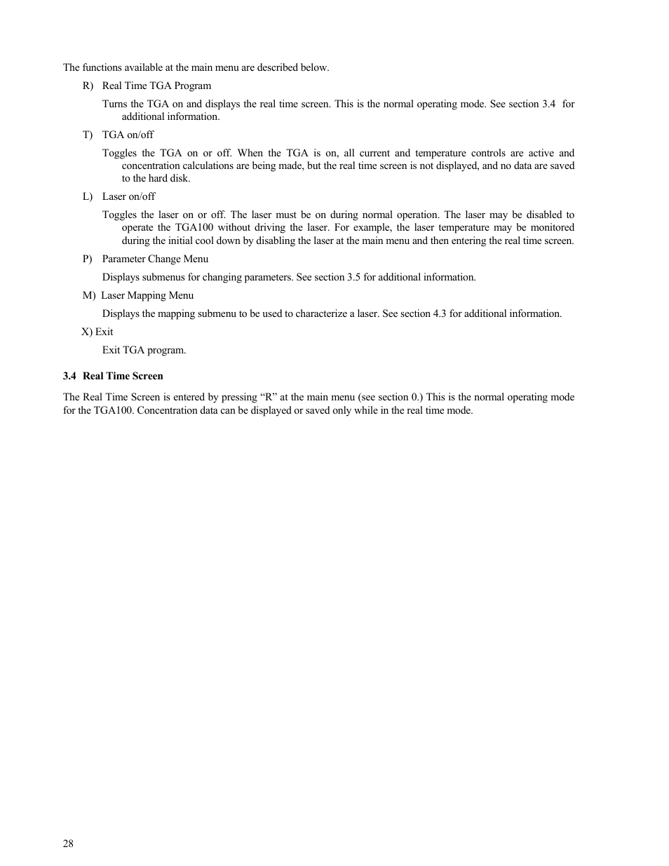 Real time screen | Campbell Scientific TGA100 Trace Gas Analyzer Manual User Manual | Page 28 / 115