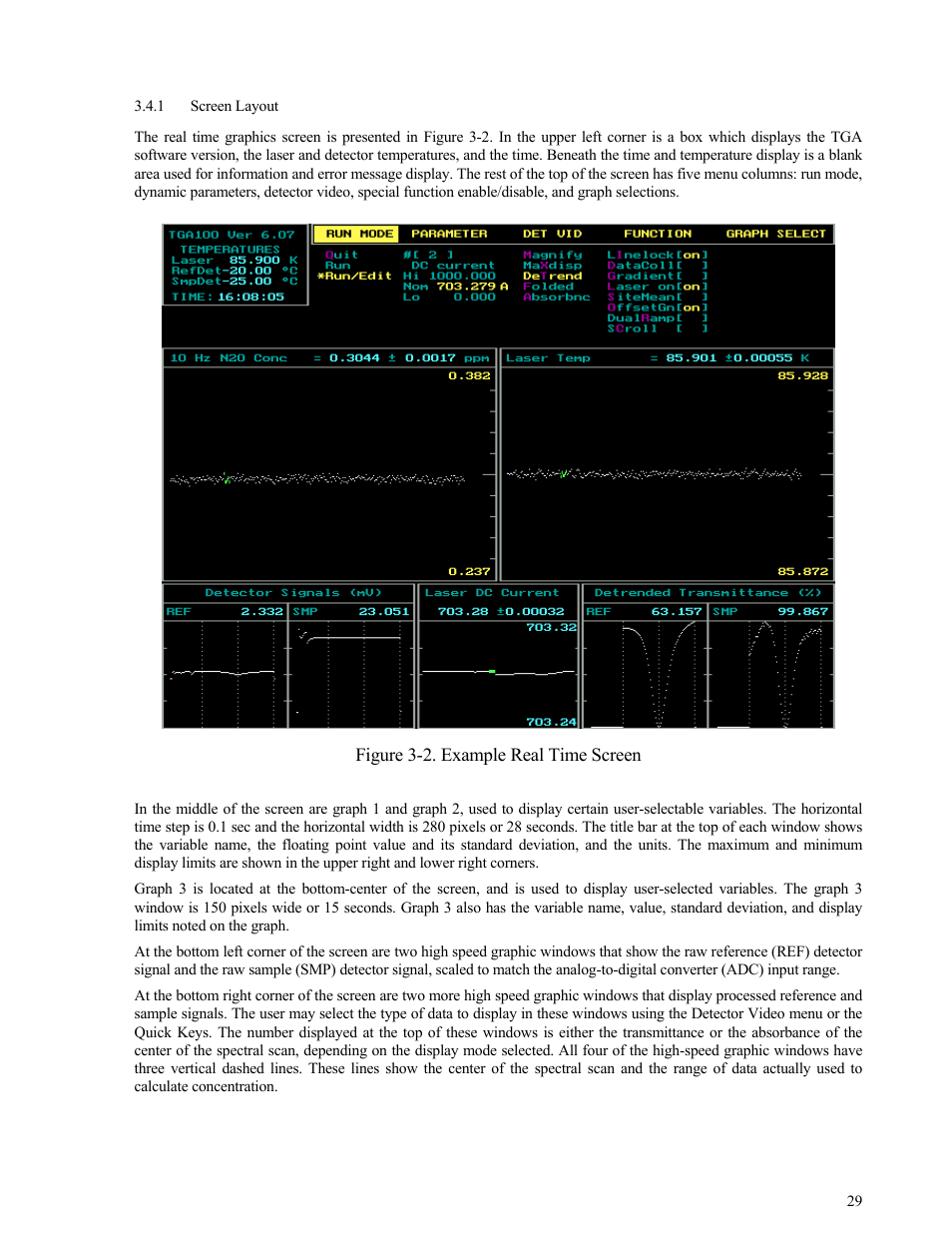 Screen layout | Campbell Scientific TGA100 Trace Gas Analyzer Manual User Manual | Page 29 / 115