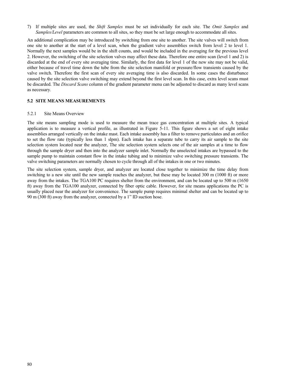 Site means measurements, Site means overview, Site means overview 80 | On 5.2), On 5.2, On 5.2. the t | Campbell Scientific TGA100 Trace Gas Analyzer Manual User Manual | Page 80 / 115