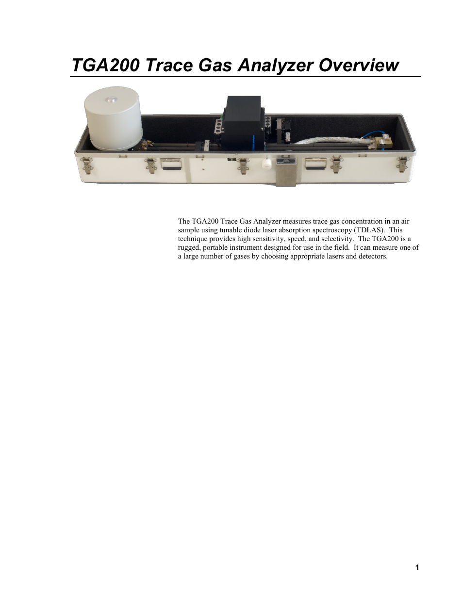 Tga200 trace gas analyzer overview | Campbell Scientific TGA200 Trace Gas Analyzer Overview User Manual | Page 7 / 18