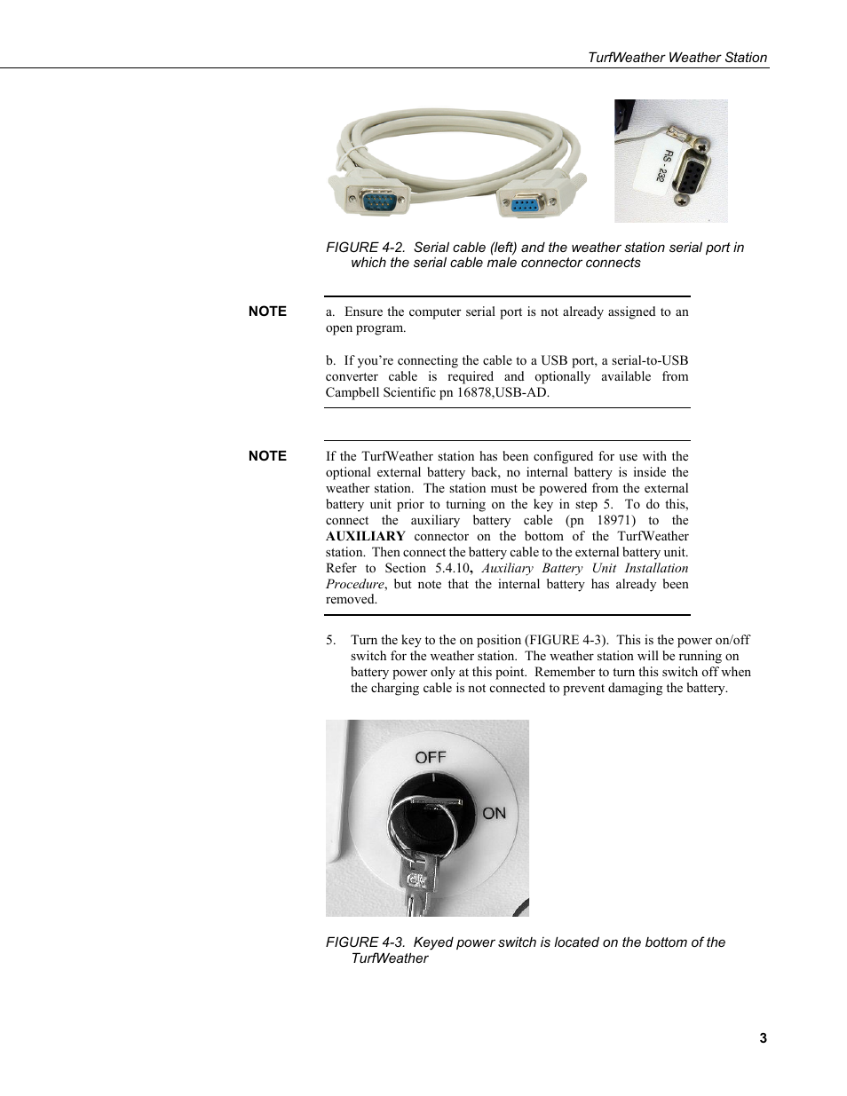 Serial cable male connector connects | Campbell Scientific TurfWeather Weather Station User Manual | Page 13 / 76