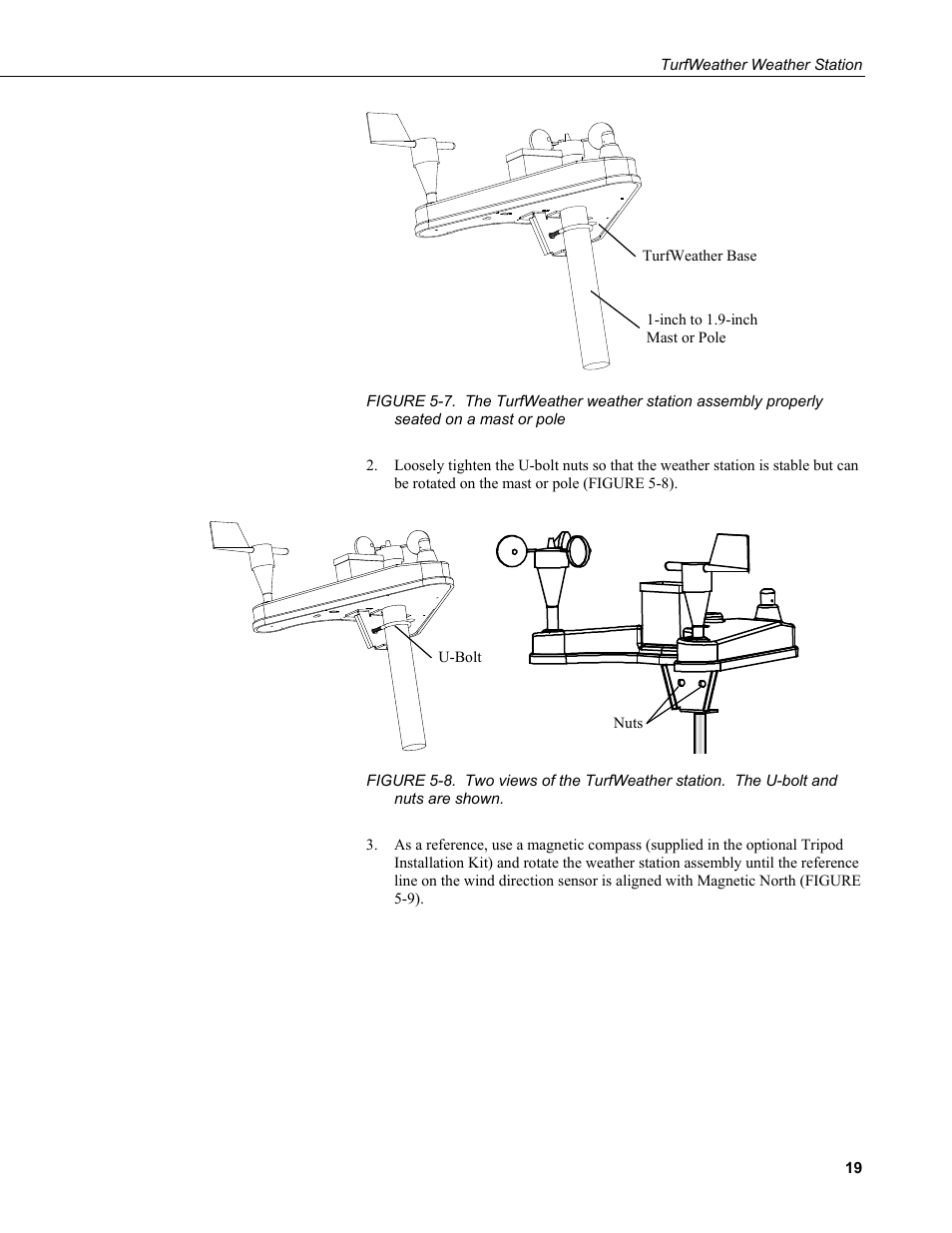 Mast or pole, Shown | Campbell Scientific TurfWeather Weather Station User Manual | Page 29 / 76