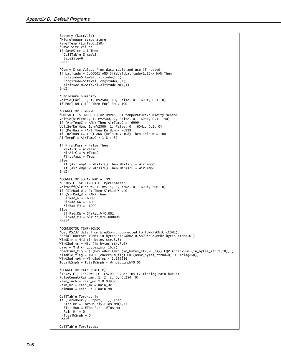 Campbell Scientific T.Weather T107 Toro Weather Station User Manual | Page 100 / 106