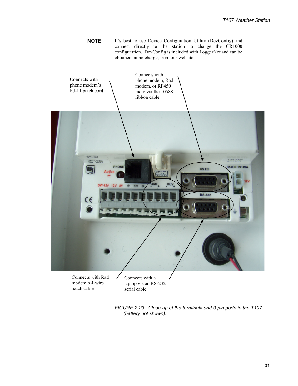 Shown) | Campbell Scientific T.Weather T107 Toro Weather Station User Manual | Page 39 / 106