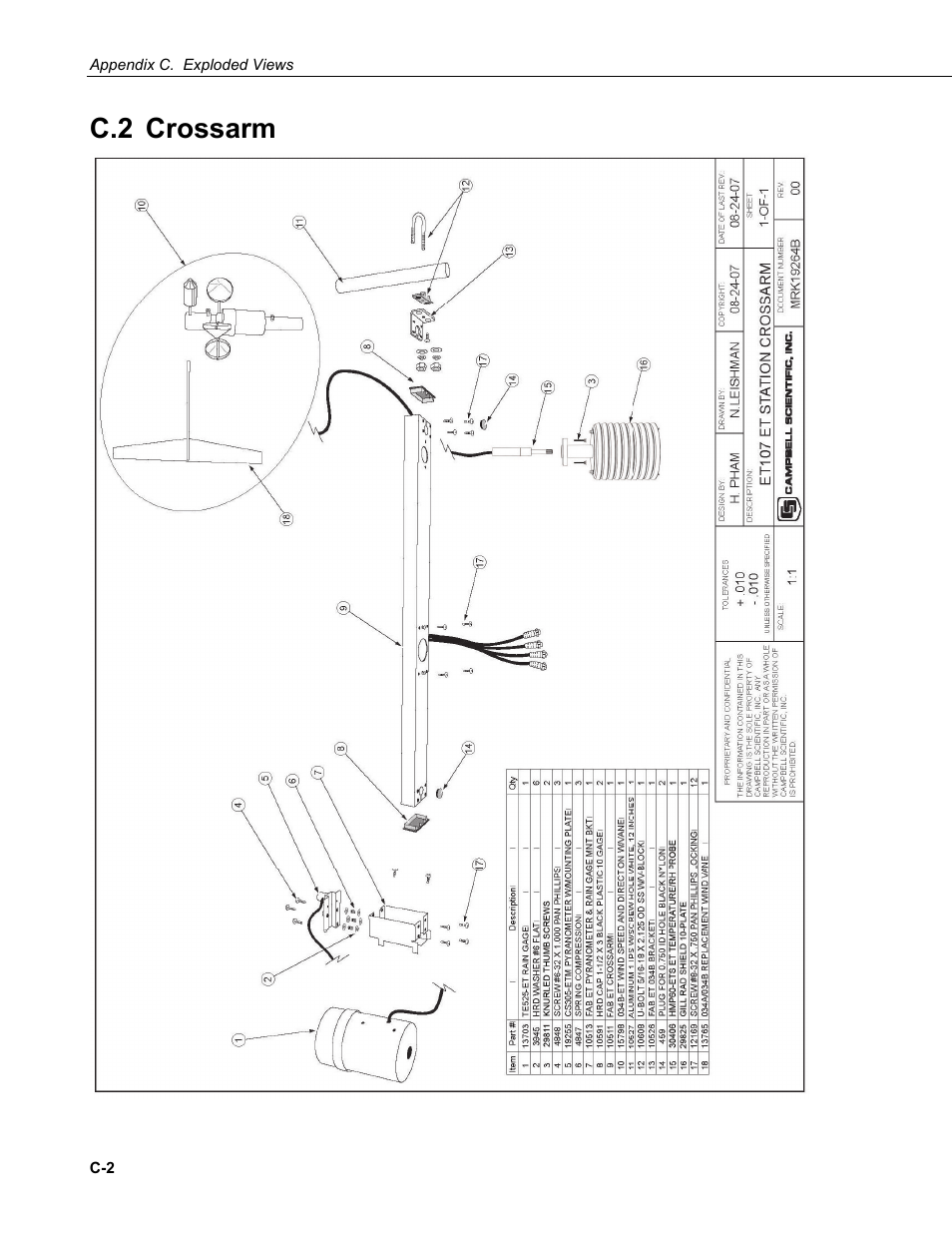C.2 crossarm | Campbell Scientific T.Weather T107 Toro Weather Station User Manual | Page 94 / 106