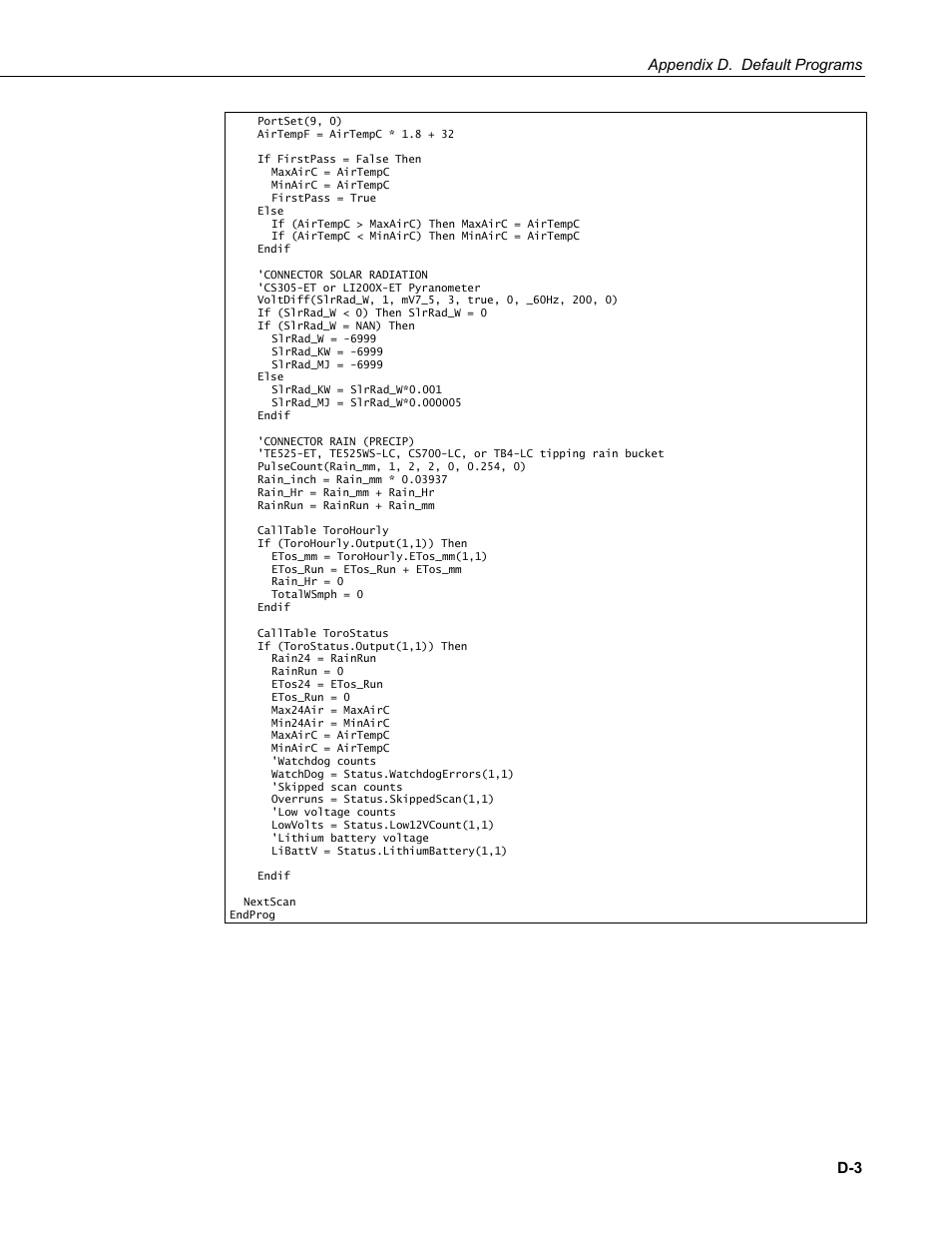 Campbell Scientific T.Weather T107 Toro Weather Station User Manual | Page 97 / 106