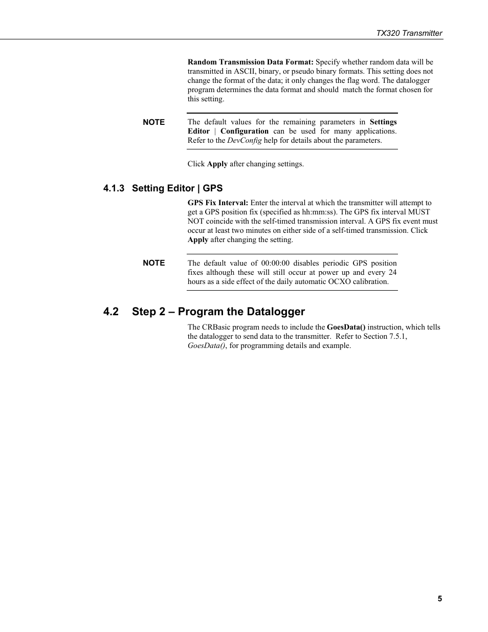 3 setting editor | gps, 2 step 2 – program the datalogger, Setting editor | gps | Step 2 – program the datalogger | Campbell Scientific TX320 Transmitter User Manual | Page 15 / 80