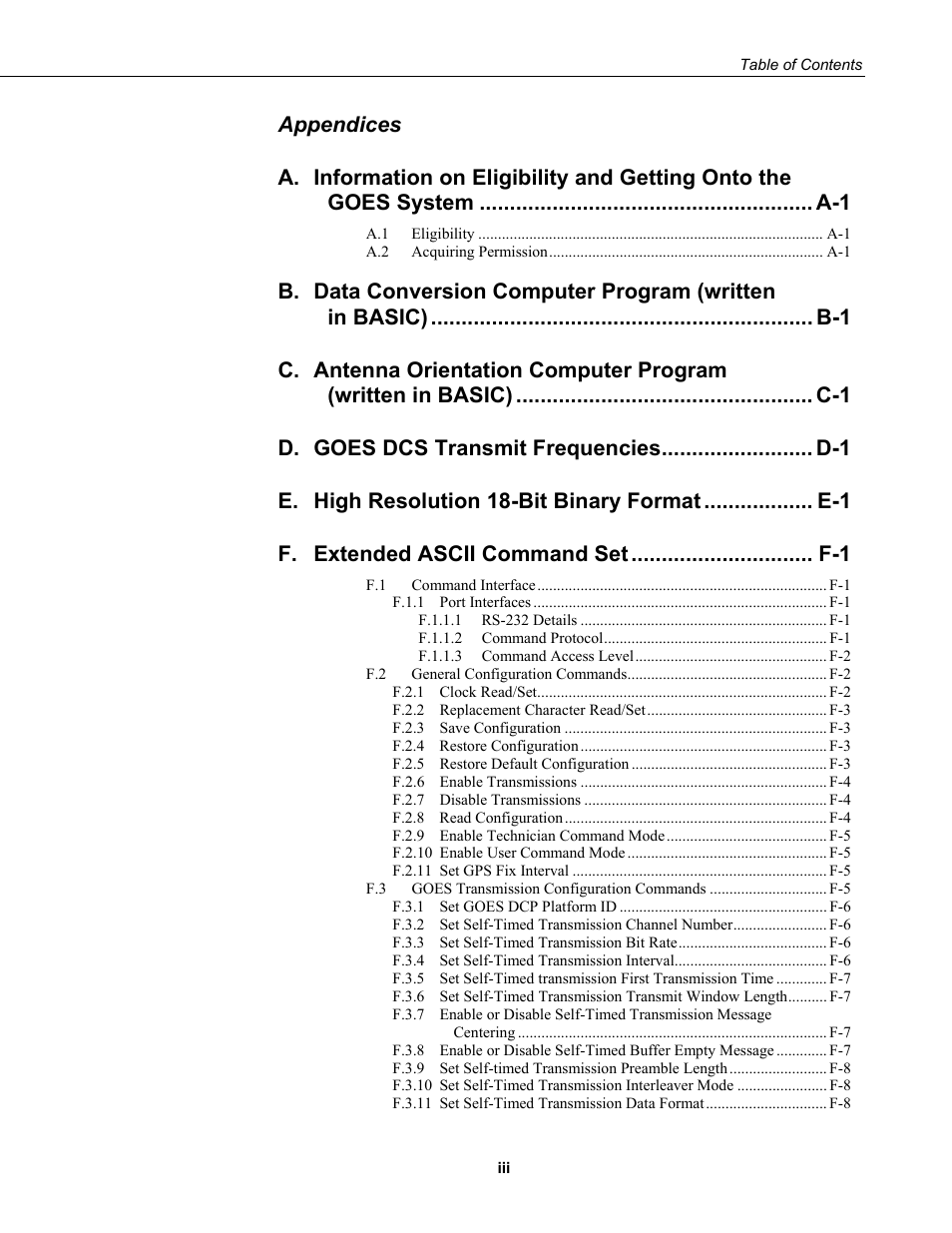 Appendices a | Campbell Scientific TX320 Transmitter User Manual | Page 7 / 80