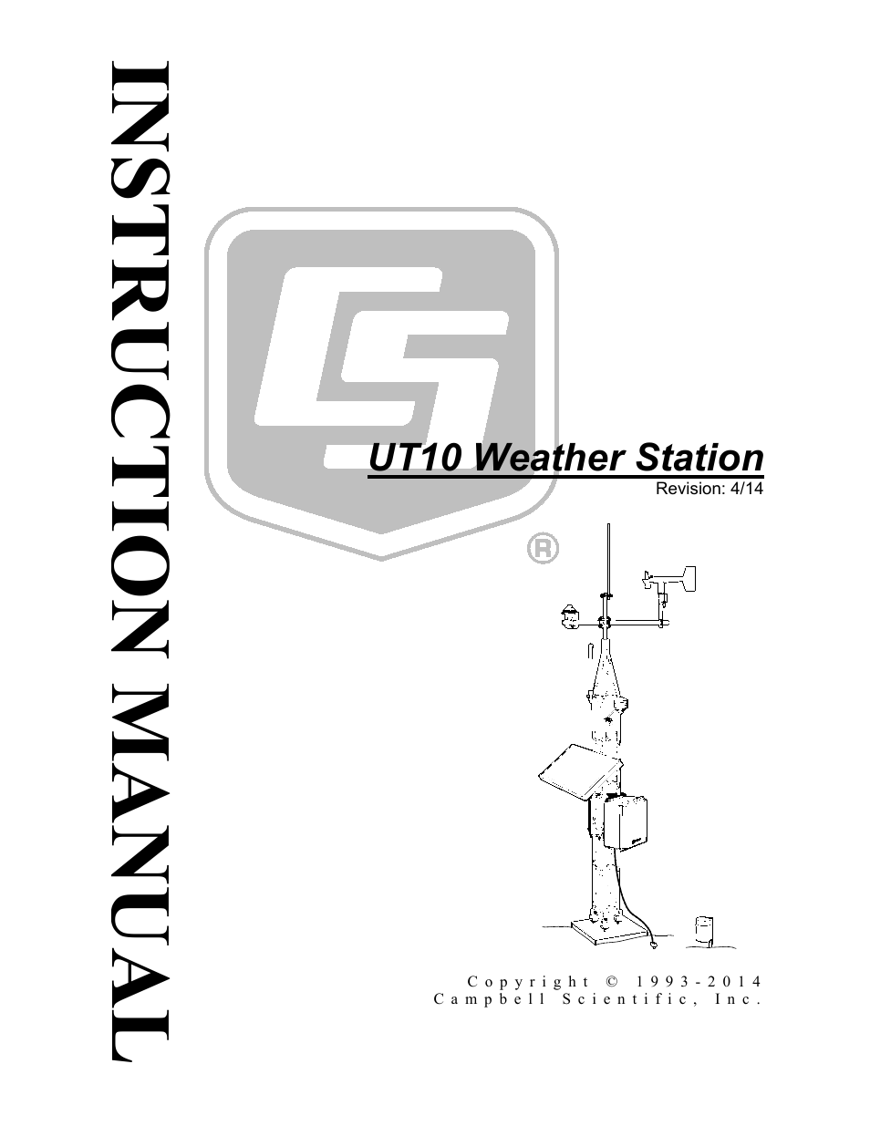 Campbell Scientific UT10 10 foot Tower w/ Grounding Kit and Hinged Base User Manual | 66 pages