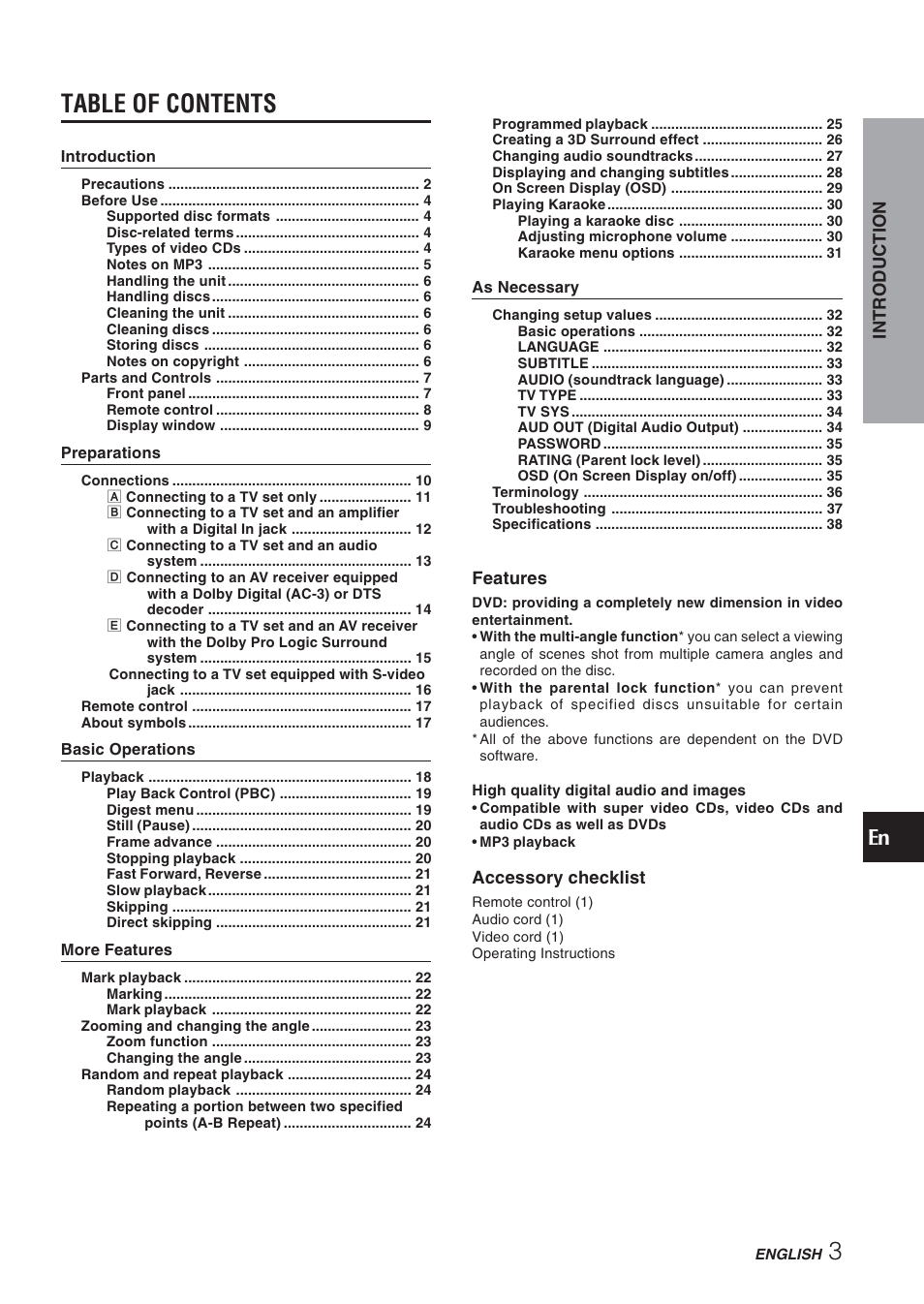 Aiwa XD-DV270 User Manual | Page 3 / 39