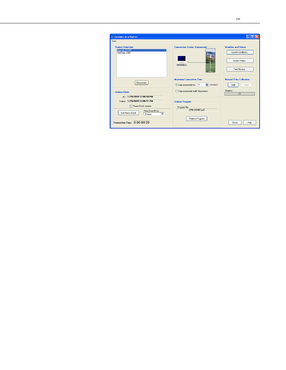 1 maximum connection time | Campbell Scientific VisualWeather Software User Manual | Page 17 / 78