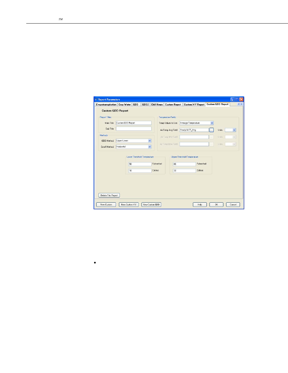 8 custom gdd reports | Campbell Scientific VisualWeather Software User Manual | Page 30 / 78