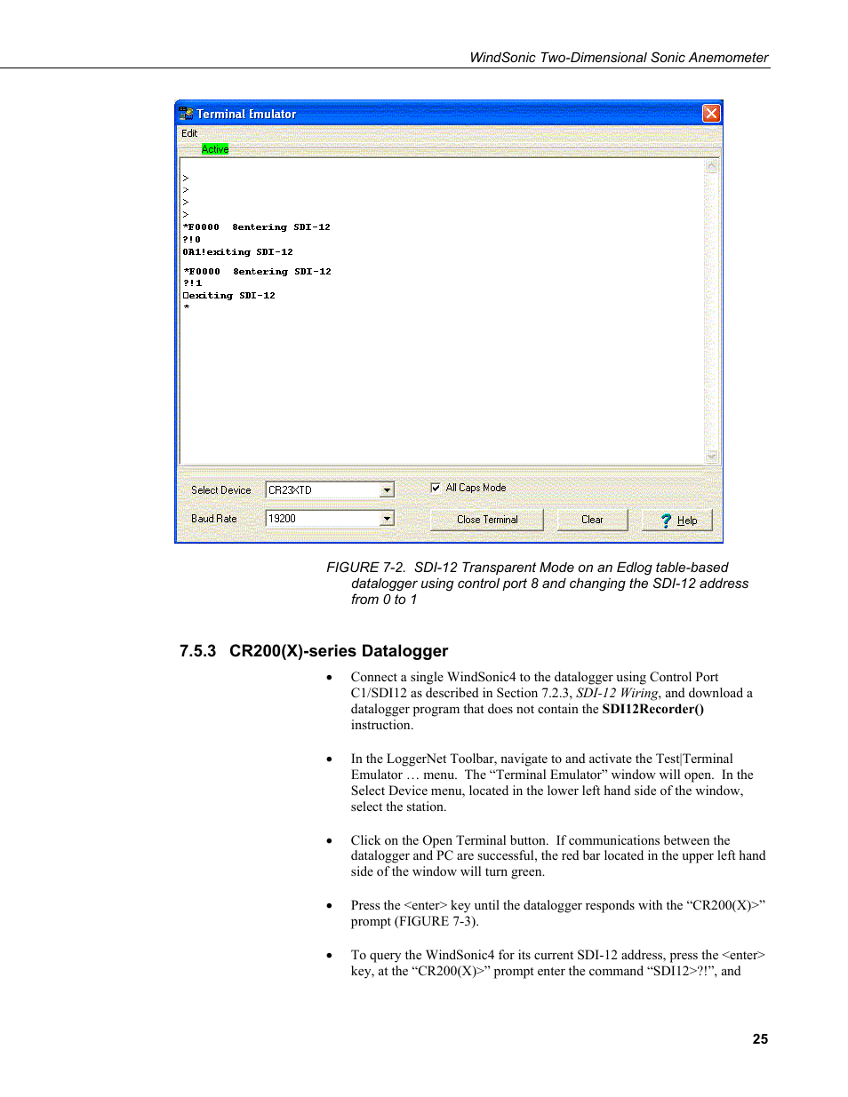 3 cr200(x)-series datalogger, Cr200(x)-series datalogger | Campbell Scientific WINDSONIC 2-D Sonic Wind Sensors User Manual | Page 33 / 46
