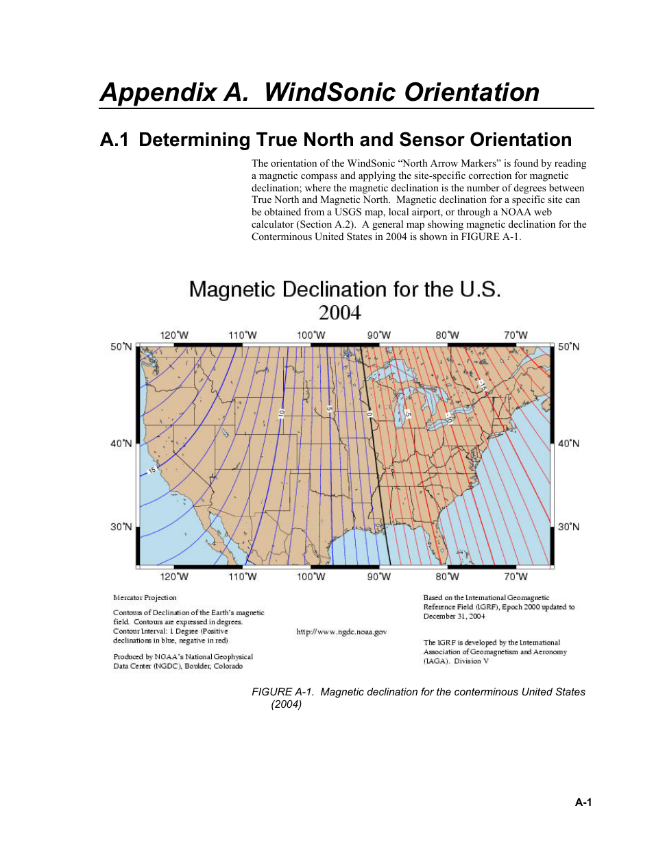 Appendix a. windsonic orientation, A.1 determining true north and sensor orientation | Campbell Scientific WINDSONIC 2-D Sonic Wind Sensors User Manual | Page 37 / 46