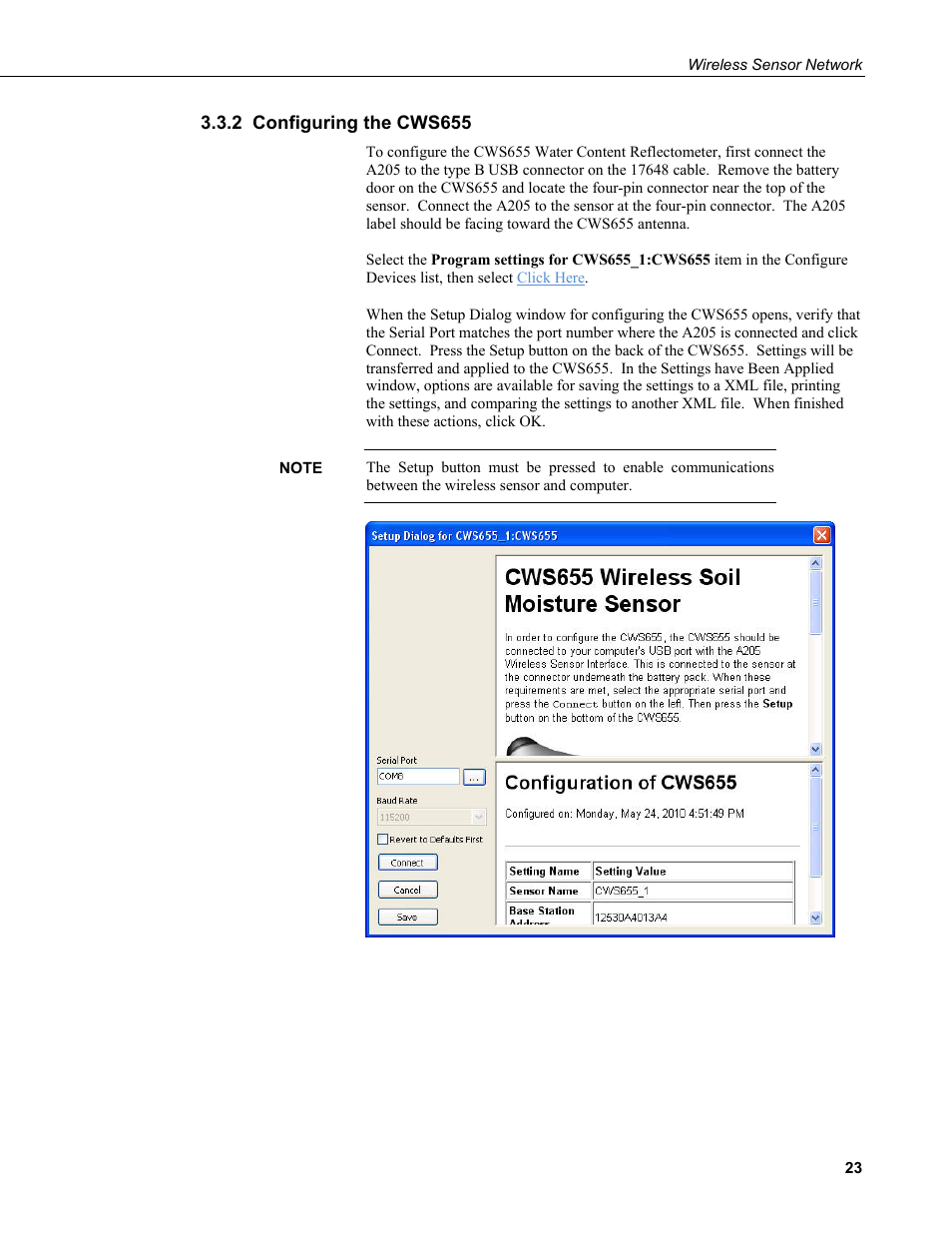 2 configuring the cws655 | Campbell Scientific Wireless Sensor Network (CWB100, CWS220, and CWS900) User Manual | Page 31 / 70