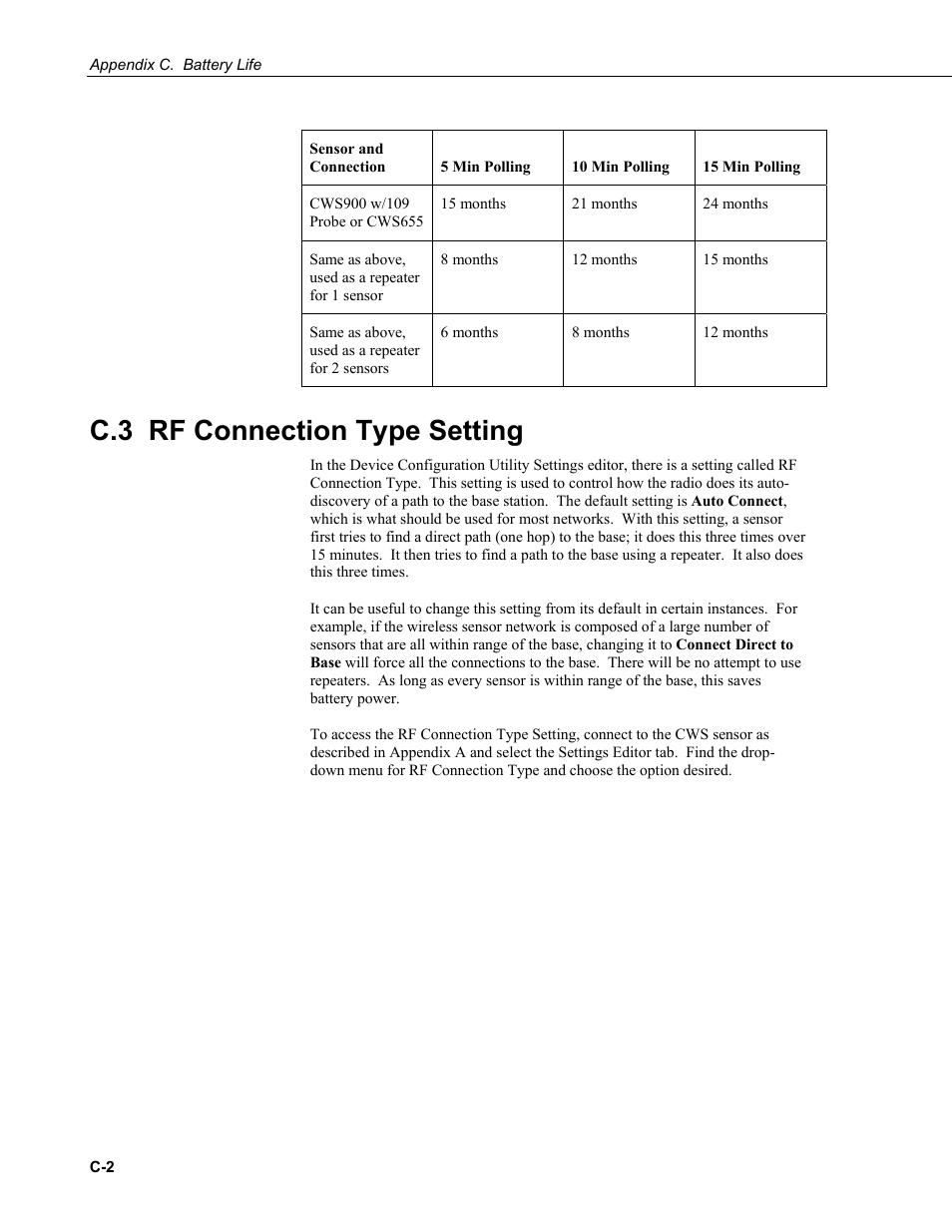 C.3 rf connection type setting | Campbell Scientific Wireless Sensor Network (CWB100, CWS220, and CWS900) User Manual | Page 66 / 70