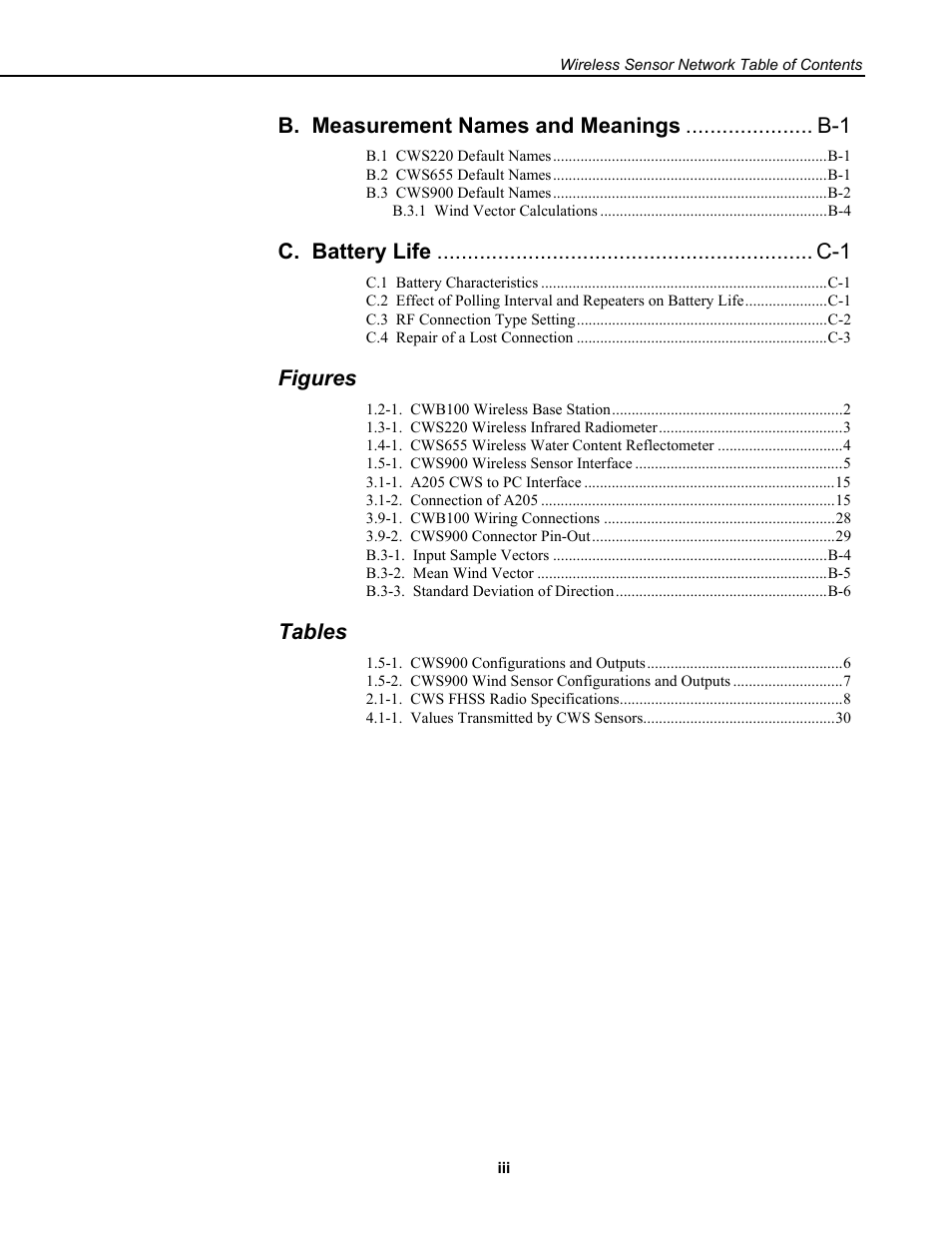 Figures, Tables | Campbell Scientific Wireless Sensor Network (CWB100, CWS220, and CWS900) User Manual | Page 7 / 70