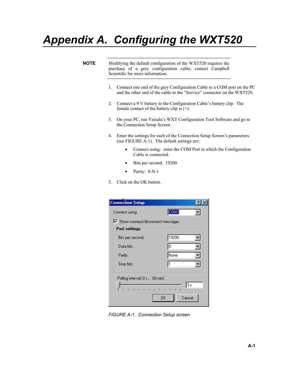 Appendix a. configuring the wxt520 | Campbell Scientific WXT520 Weather Transmitter User Manual | Page 17 / 22