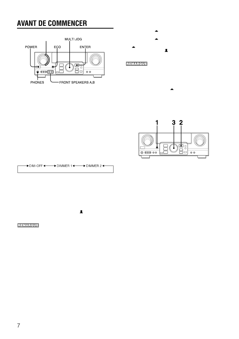 Avant de commencer, Mode d’economie d’energie (eco) | Aiwa AV-D97 User Manual | Page 63 / 80